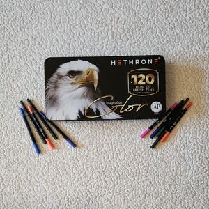 Hethrone Non-toxic Colorful Art Deco 130 Dual Tip Fine And Brush Pen Markers